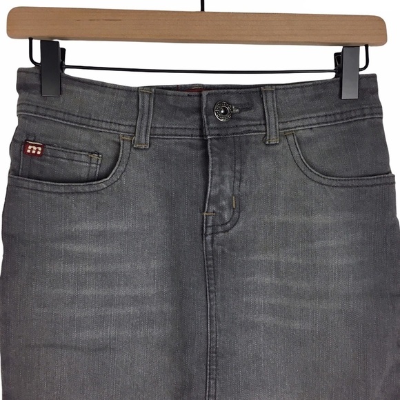 MAKERS OF TRUE ORIGINALS Pencil Skirt Denim Skinny Slim Stretch Grey Size 25 - Picture 2 of 9